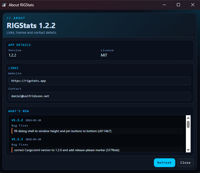 About dialog screenshot